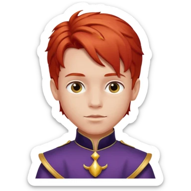 Child prince red hair sticker