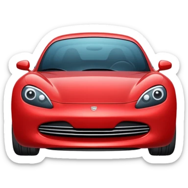 Red car the head in right sticker