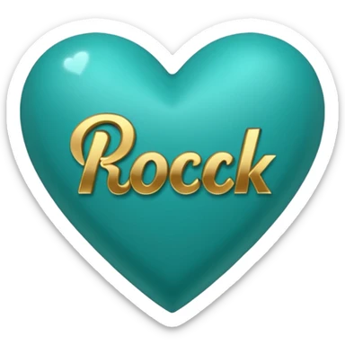 Teal heart with 'you rock'  sticker