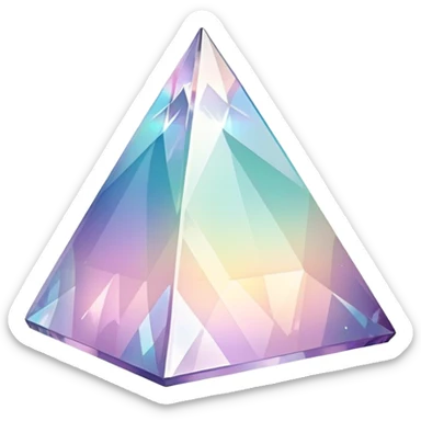 Sparkly glossy Pastel iridescent glass crystal pyrmaid sticker
