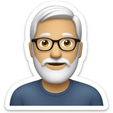 White dad with beard and glasses sticker