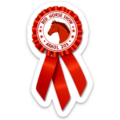 Red horse show award ribbon  sticker