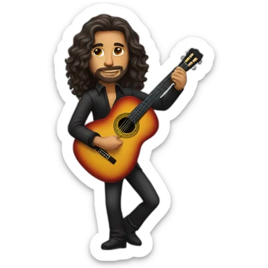 flamenco guitarist with long hair sticker