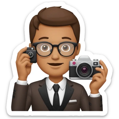 Hombre moreno con gafas haciendo fotos en una boda sticker