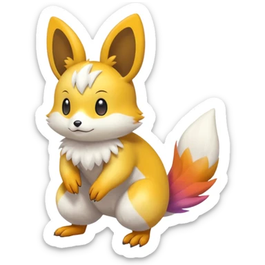 Buizel-Emolga-Pachirisu-Cacomistl-Fakemon-hybrid-creature (full body) sticker