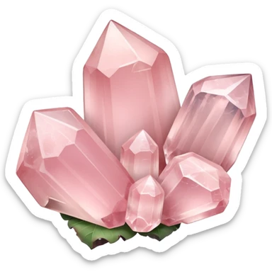 Rose quartz crystal cluster sticker