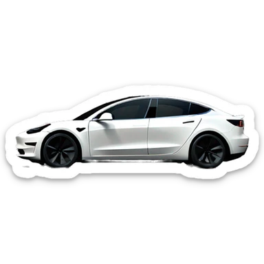 white tesla model 3 performance 2023 side view sticker