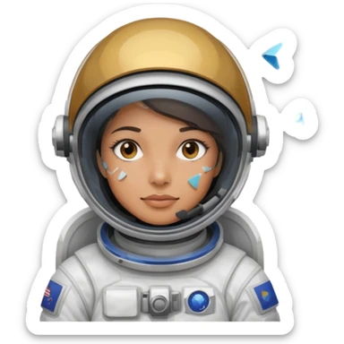astronaut woman with helmet broken glass sticker