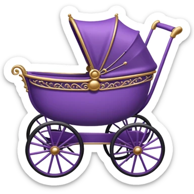 victorian purple baby carriage sticker
