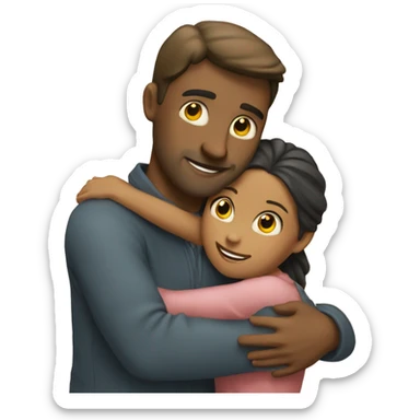 hug of man and girl sticker