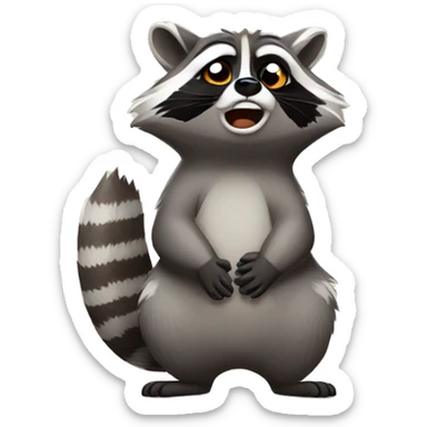Raccoon making a shrugging motion sticker