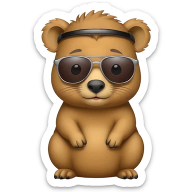 Baby cappybara with sunglasses sticker