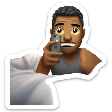 selfie in bedroom with phone angry sticker