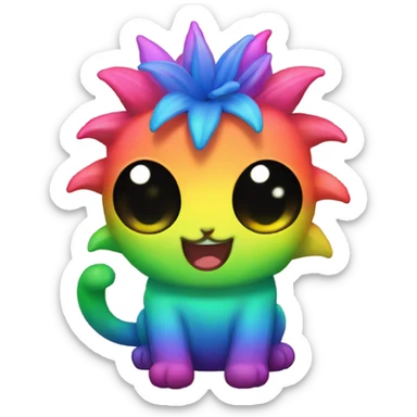 rainbow catus sticker