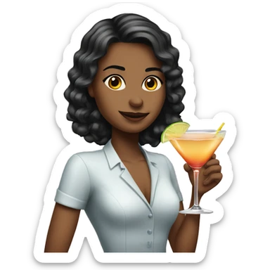 Cocktail hour girl funny sticker