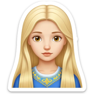 young ukrainian girl with long blonde hair sticker