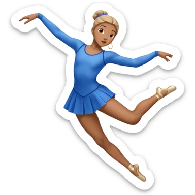 lyrical dancer mid-leap, blue outfit, elegant sticker