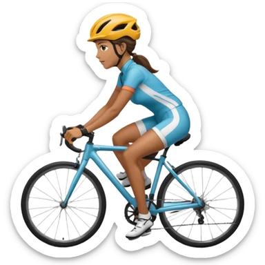 cyclist woman sticker