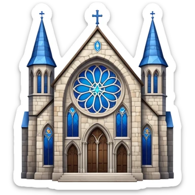 blue medieval church sticker