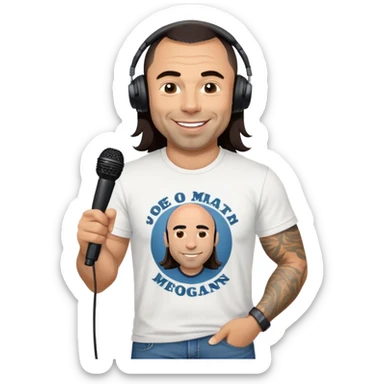 generate realistic detailed joe rogan podcast sticker