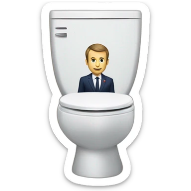 macron au toilette sticker