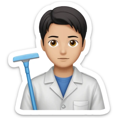 Levi ackerman from attack on titan with his cleaning outfit on sticker