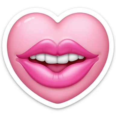 pink kiss mark sticker