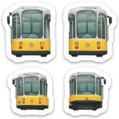 trolleybus sliced in two halfs sticker