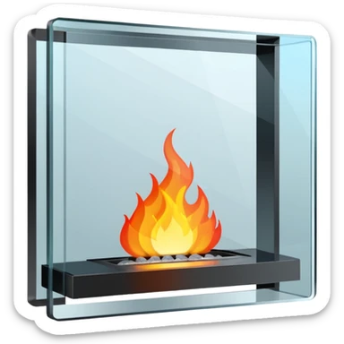 Modern Glass Fireplace sticker