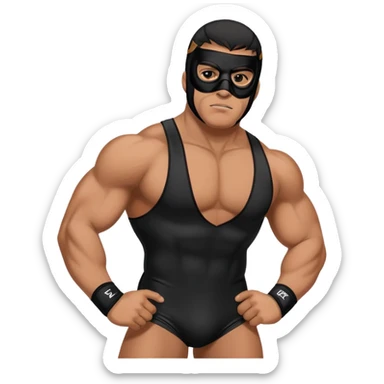El Primo character, a muscular wrestler with a black mask and wrestling outfit sticker