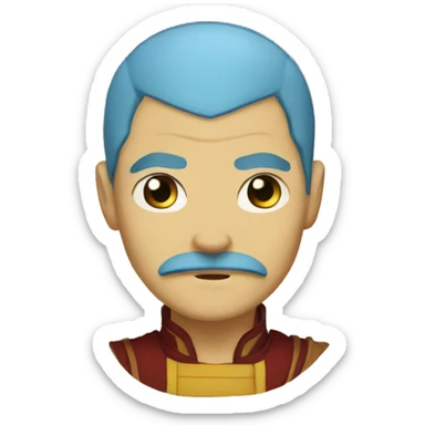 avatar the airbender with southern style moustache sticker