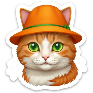 Cat with hat on sticker