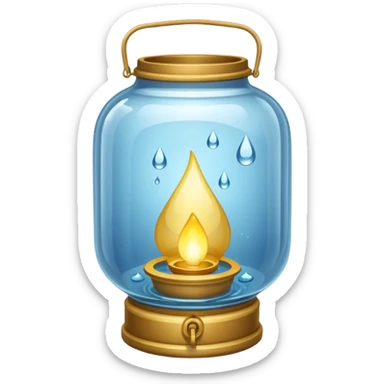 Water Lantern, more water drops inside lantern. sticker