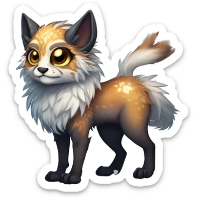 Cool cute Kawaii edgy fantasy shiny chibi animal creature fursona Fionbri vernid by griffsnuff & LiLaiRa & Falvie full bodyal sticker