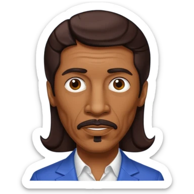 Ike Turner with dark brown hair sticker