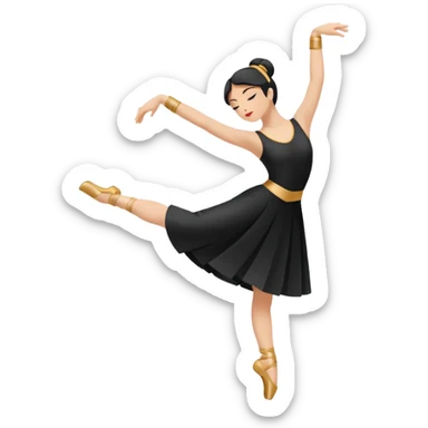 South (S): "dancer_south: Create a minimal flat-vector dancer icon facing south. Pose rotated to face down, suggesting downward movement. Black stroke 2px on transparent background, square canvas 1:1, SVG vector style, no text or facial features." sticker