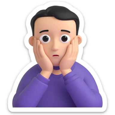 Sad person with a downcast expression sticker