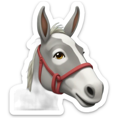 Un burro con Sara claus sticker