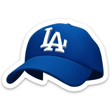 la dodgers logo ON A blue cap sticker