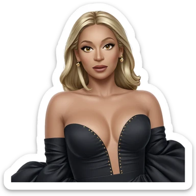 blonde beauty in elegant dress sticker