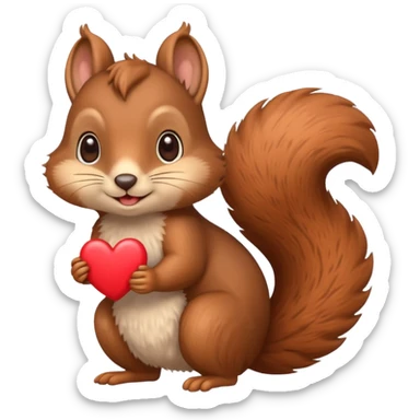 A cute squirrel with heart eyes sticker