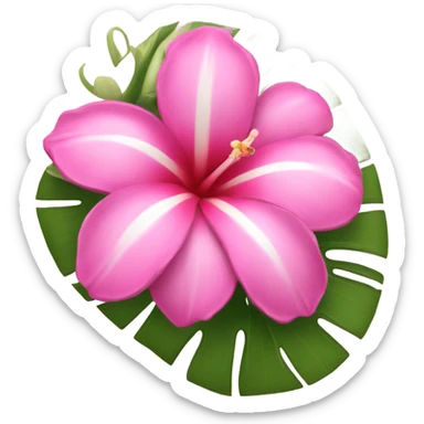 pink tropical flower sticker