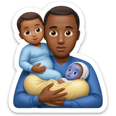 Sean “Diddy” Combs with baby oil and a very small infant sticker