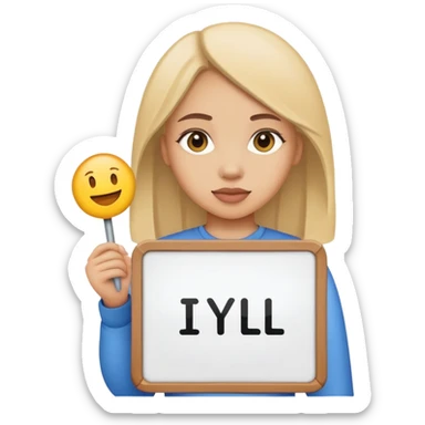 A girl holding a sign saying “I’ll SYD sticker