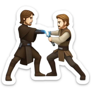 Anakin vs obi-wan battle sticker