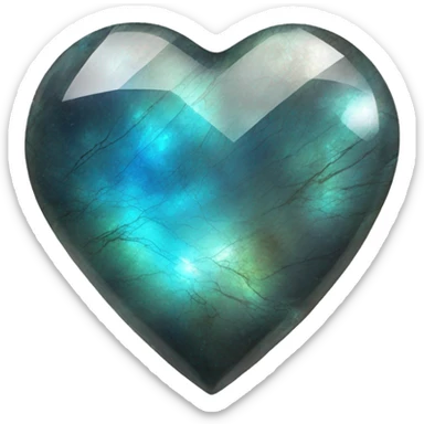 Labradorite crystal heart sticker
