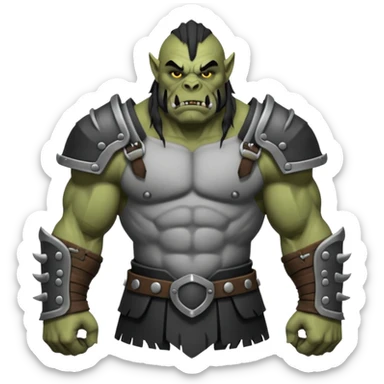 Harf-Orc dnd estilo blanco y negro dibujo sticker