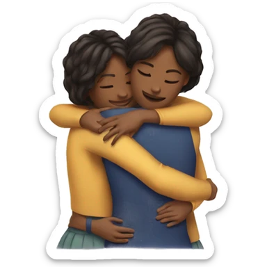 three girls hugging  sticker