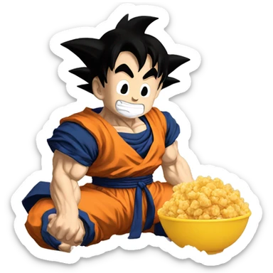 Goku comiendo palomitas  sticker