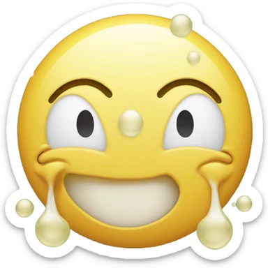 Regular smile emoji but it’s foaming at the mouth sticker